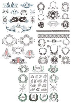 imagem do arquivo vetor para download Conjunto de decoração vintage