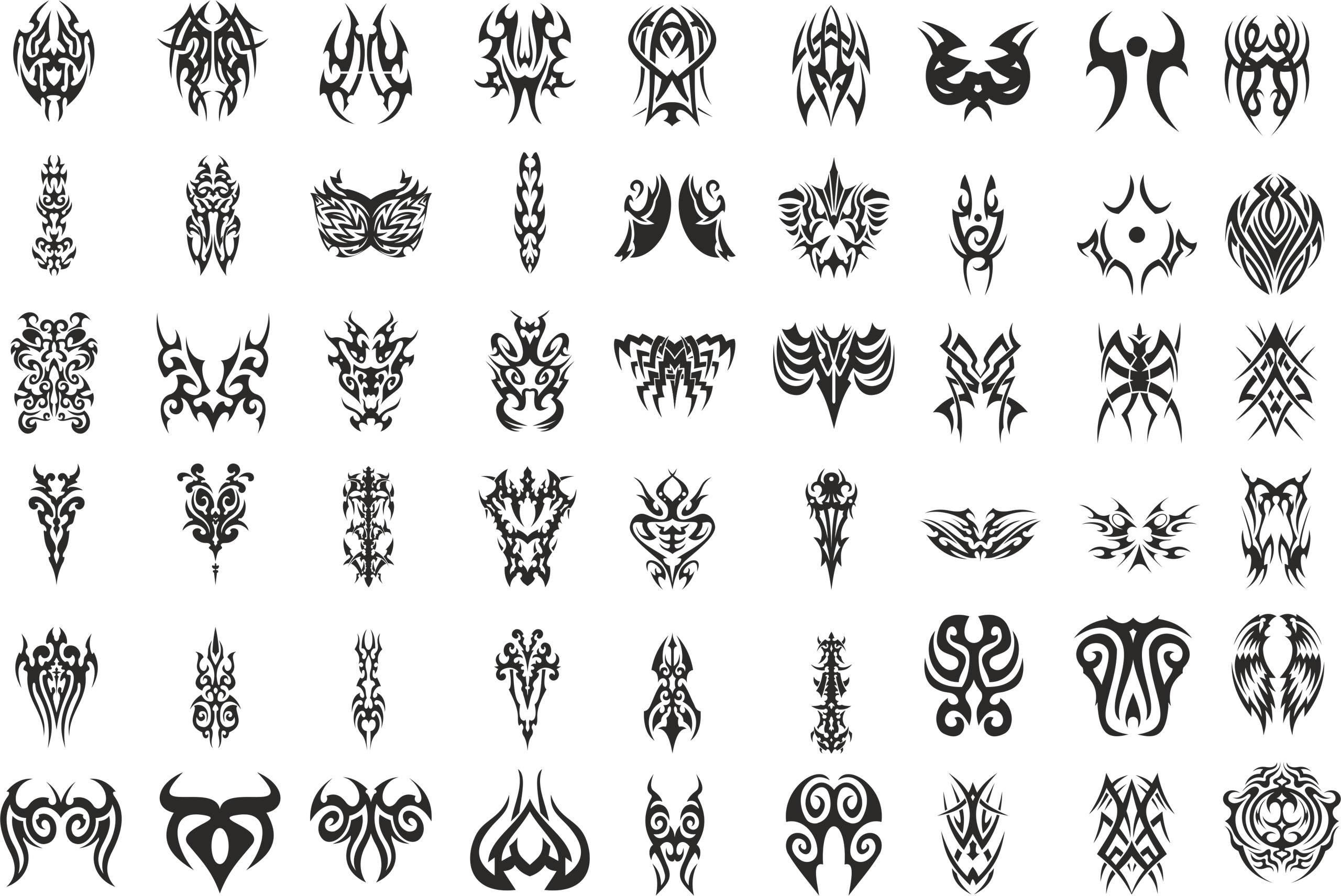 imagem do arquivo vetor para download Conjunto tribal de tatuagem