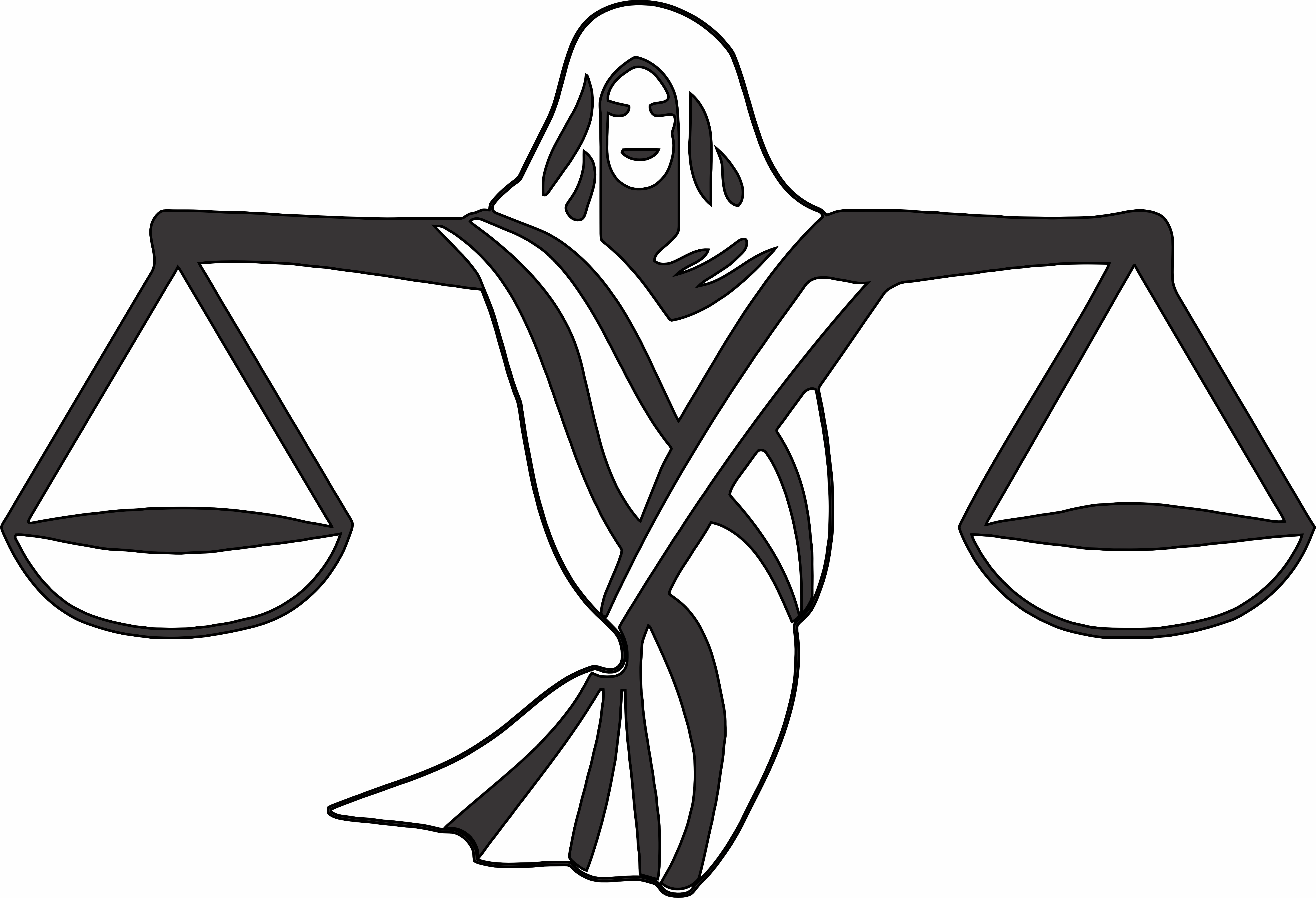 imagem do arquivo vetor para download Dama da Justiça com Balança Equilibrada