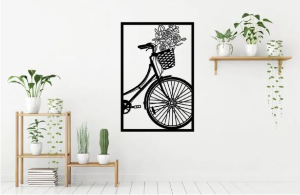 imagem do arquivo vetor para download Decoração de Parede com Bicicleta