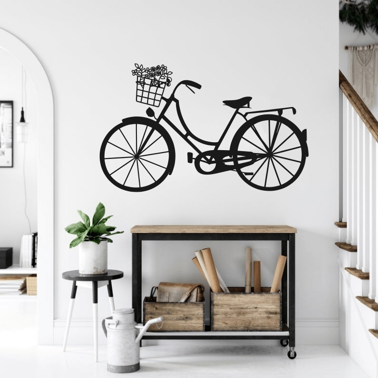 imagem do arquivo vetor para download Decoração de Parede com Bicicleta 