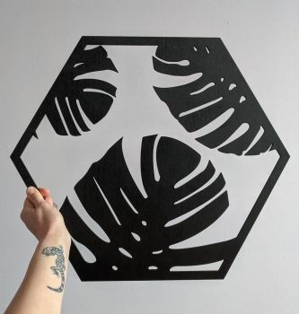 imagem do arquivo vetor para download Decoração de Parede em Corte a Laser com Folha