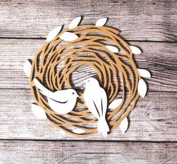 imagem do arquivo vetor para download Decoração de Parede em Corte a Laser com Ninho