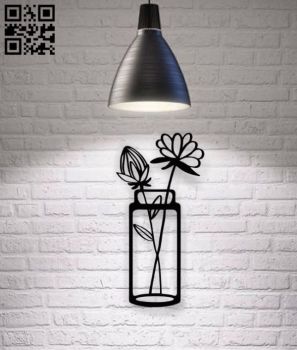 imagem do arquivo vetor para download Decoração de parede pote de flores