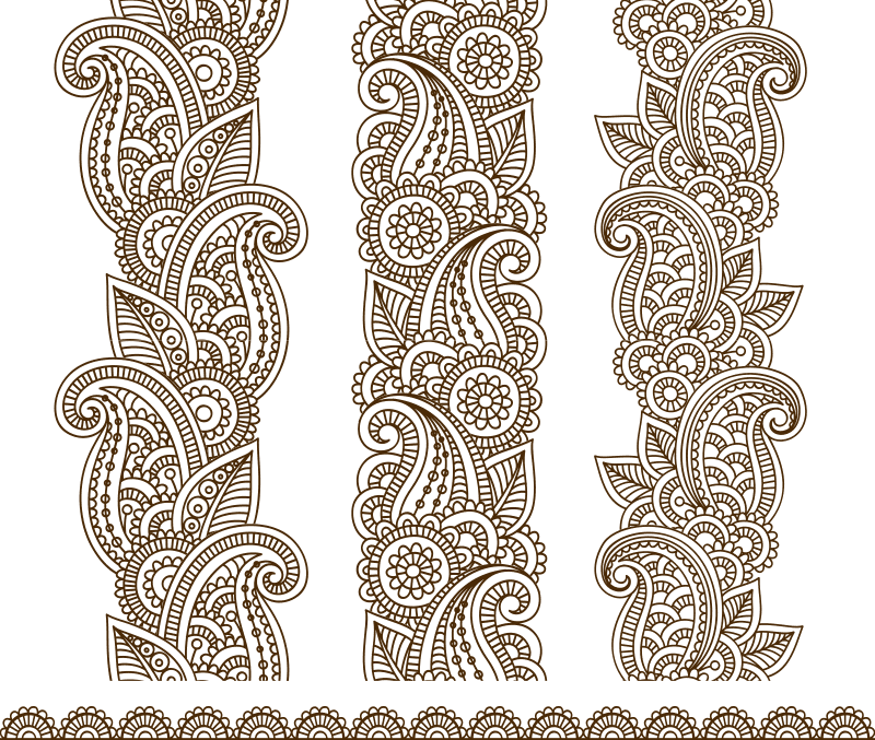 imagem do arquivo vetor para download Desenhos De Borda Mehndi Arte Vetorial