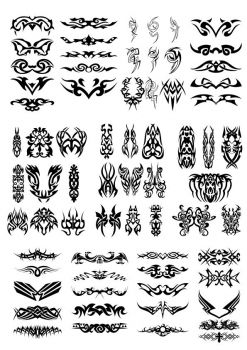 imagem do arquivo vetor para download Desenhos de tatuagens gráficas tribais