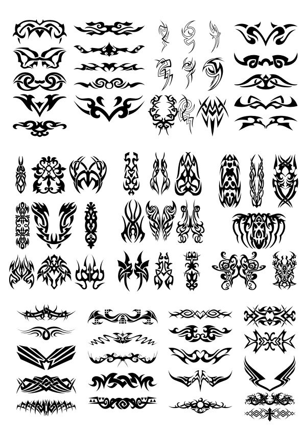 imagem do arquivo vetor para download Desenhos de tatuagens gráficas tribais