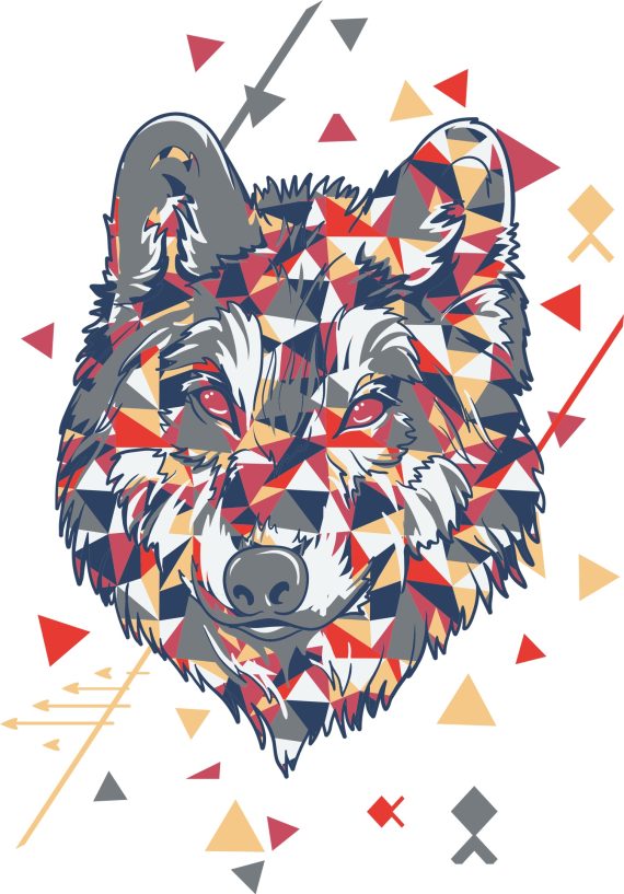 imagem do arquivo vetor para download Design de camiseta de lobo