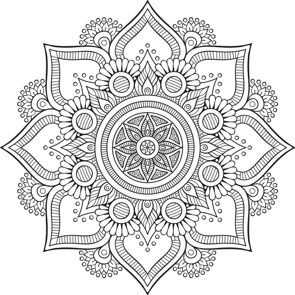 imagem do arquivo vetor para download Design de tatuagem floral mandala