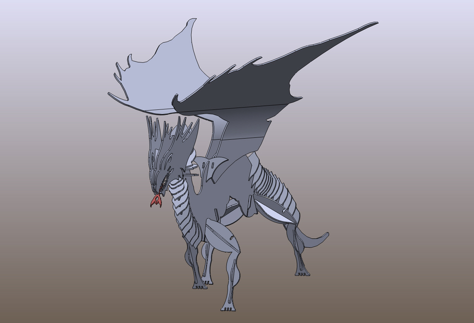 imagem do arquivo vetor para download Dragão 3D