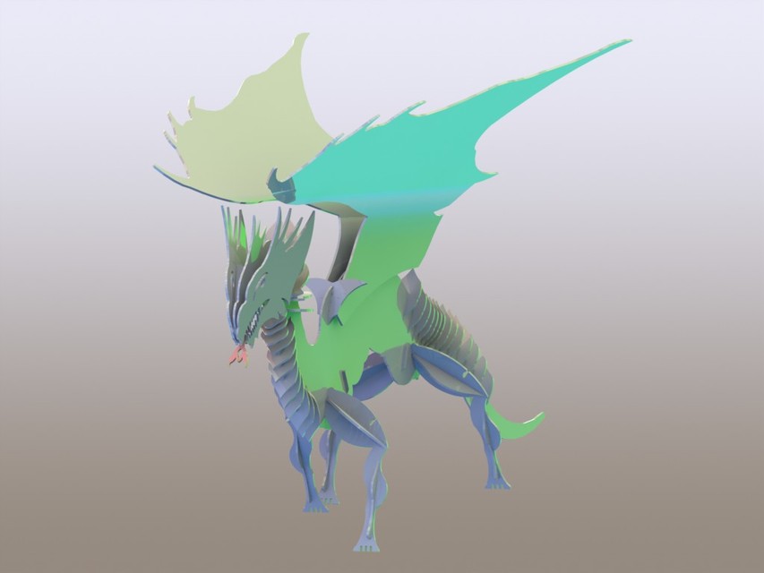 imagem do arquivo vetor para download Dragão 3D