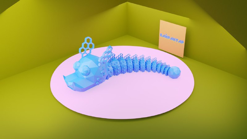 imagem do arquivo vetor para download Dragão articulável 3d