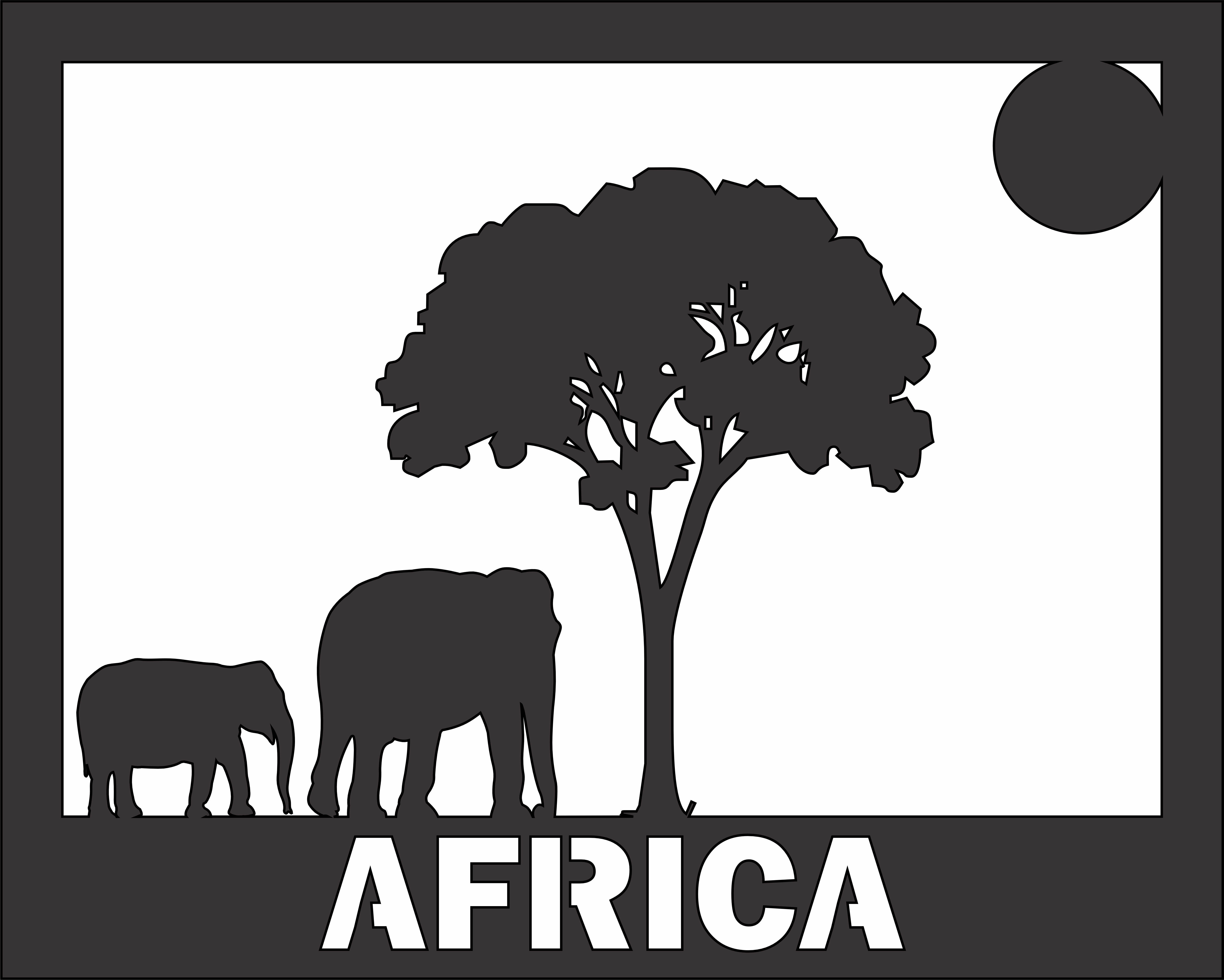 imagem do arquivo vetor para download Elefantes na Africa.