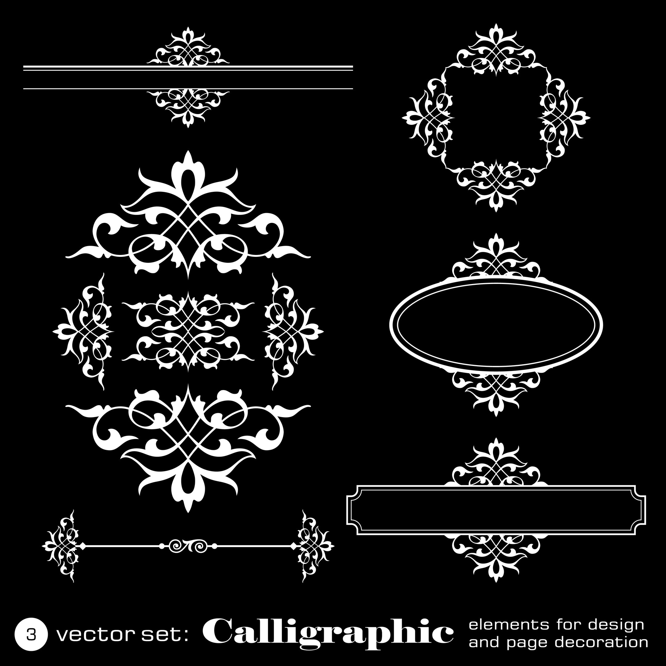 imagem do arquivo vetor para download Elementos caligráficos para design