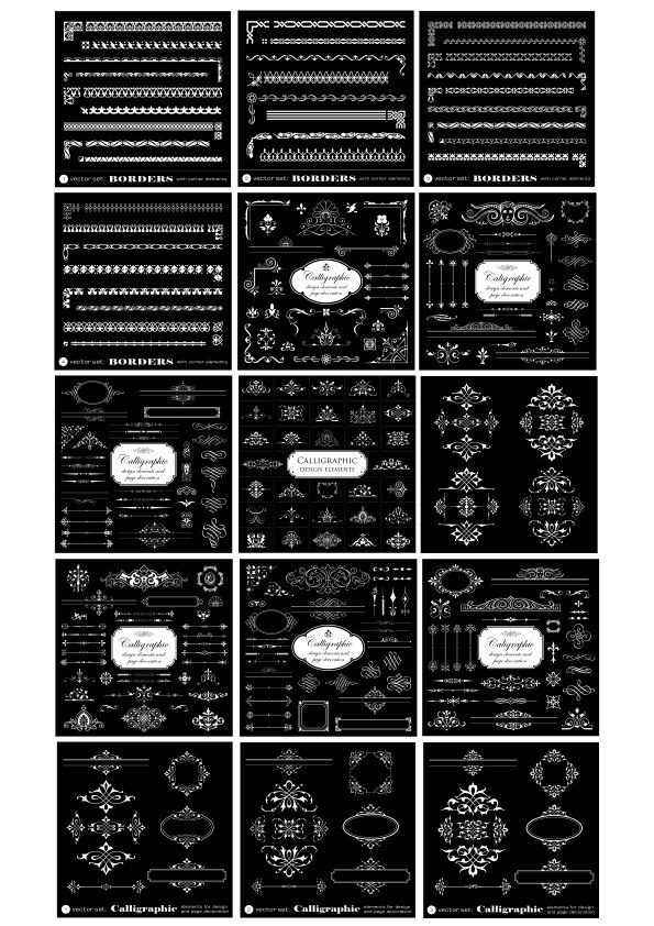 imagem do arquivo vetor para download Elementos de design caligráfico