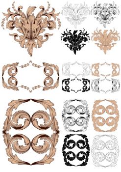 imagem do arquivo vetor para download Elementos vintage vetoriais barrocos para design
