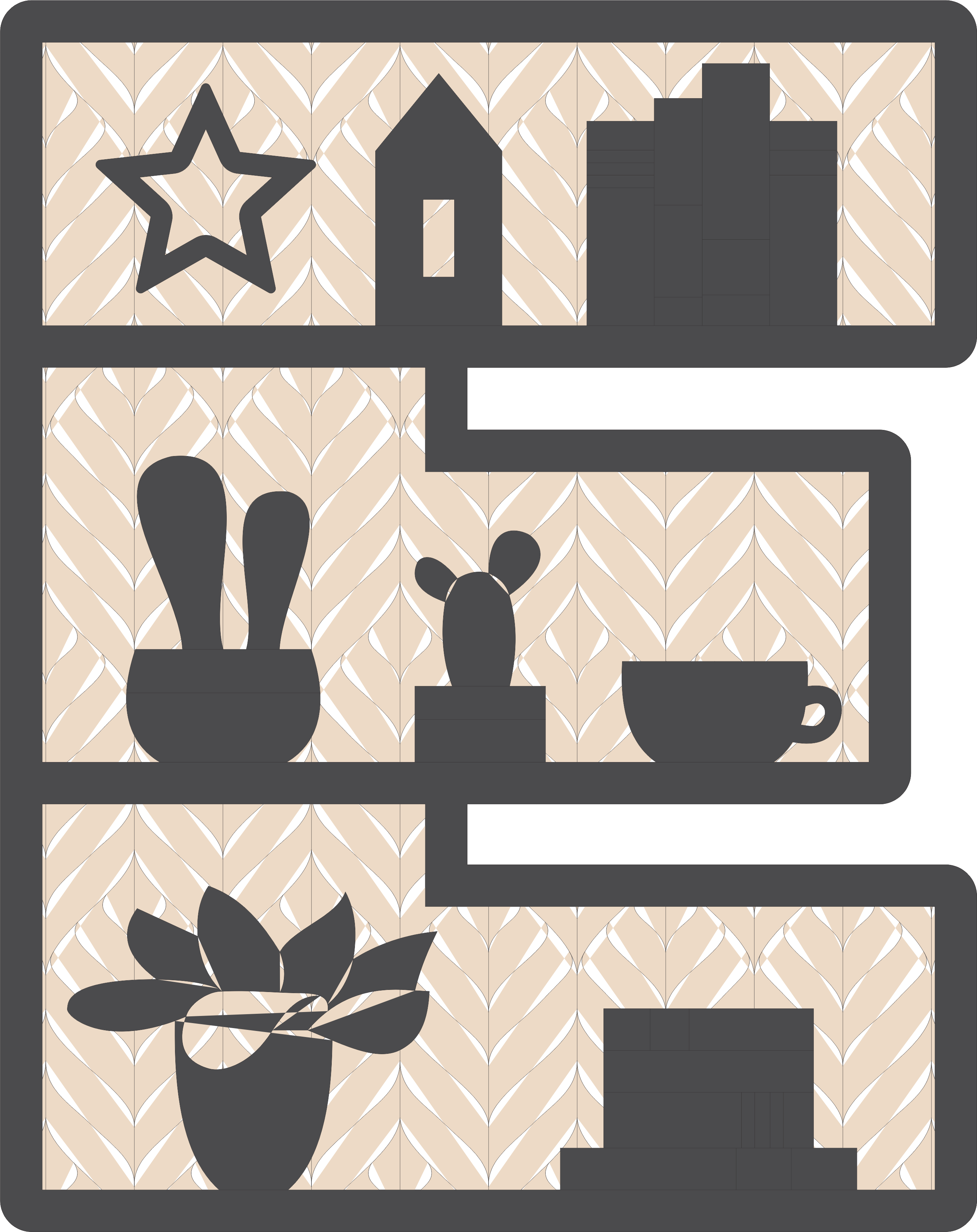 imagem do arquivo vetor para download Estante E Alfabético Decorativo