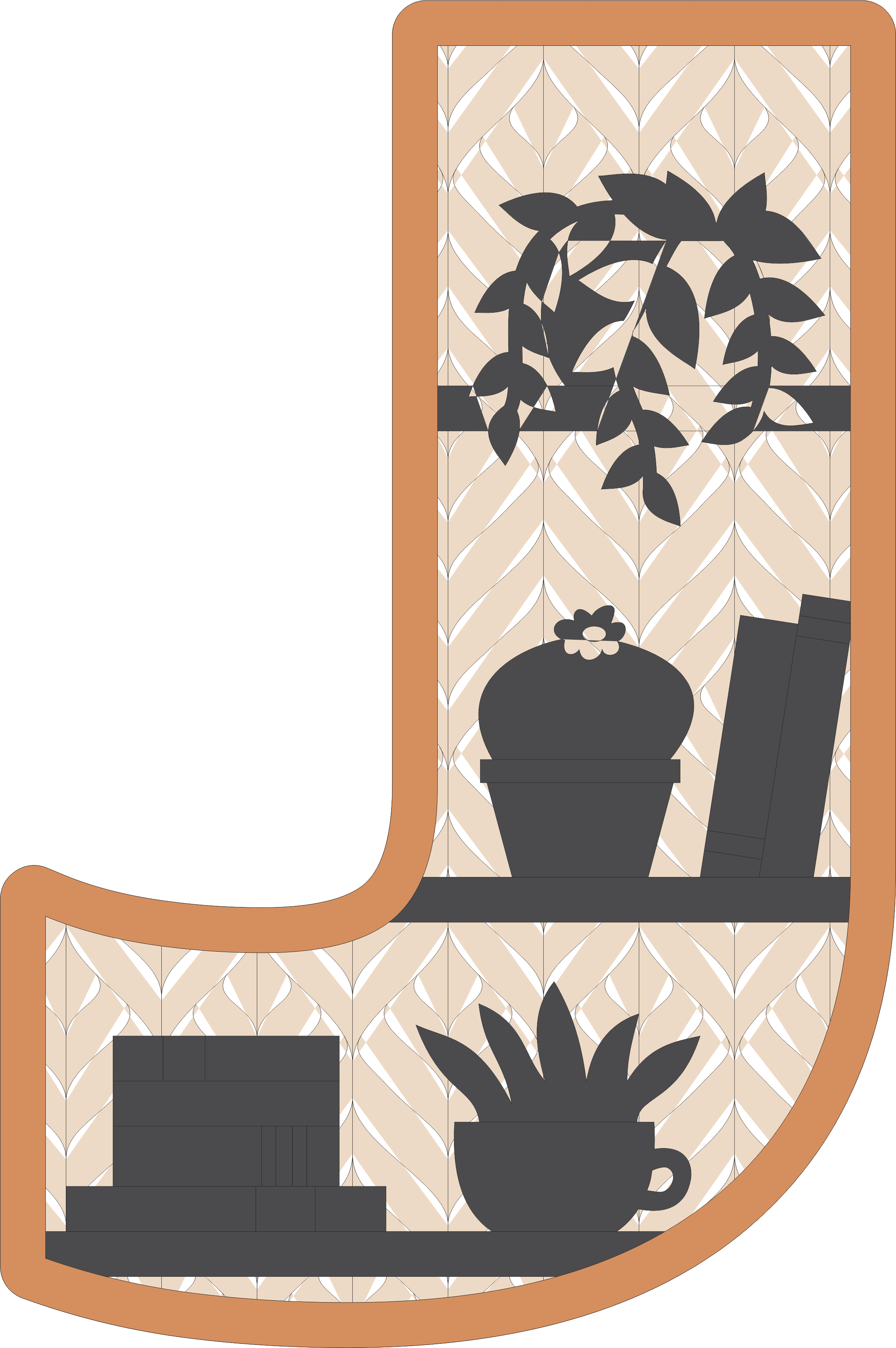 imagem do arquivo vetor para download Estante J Alfabético Decorativo