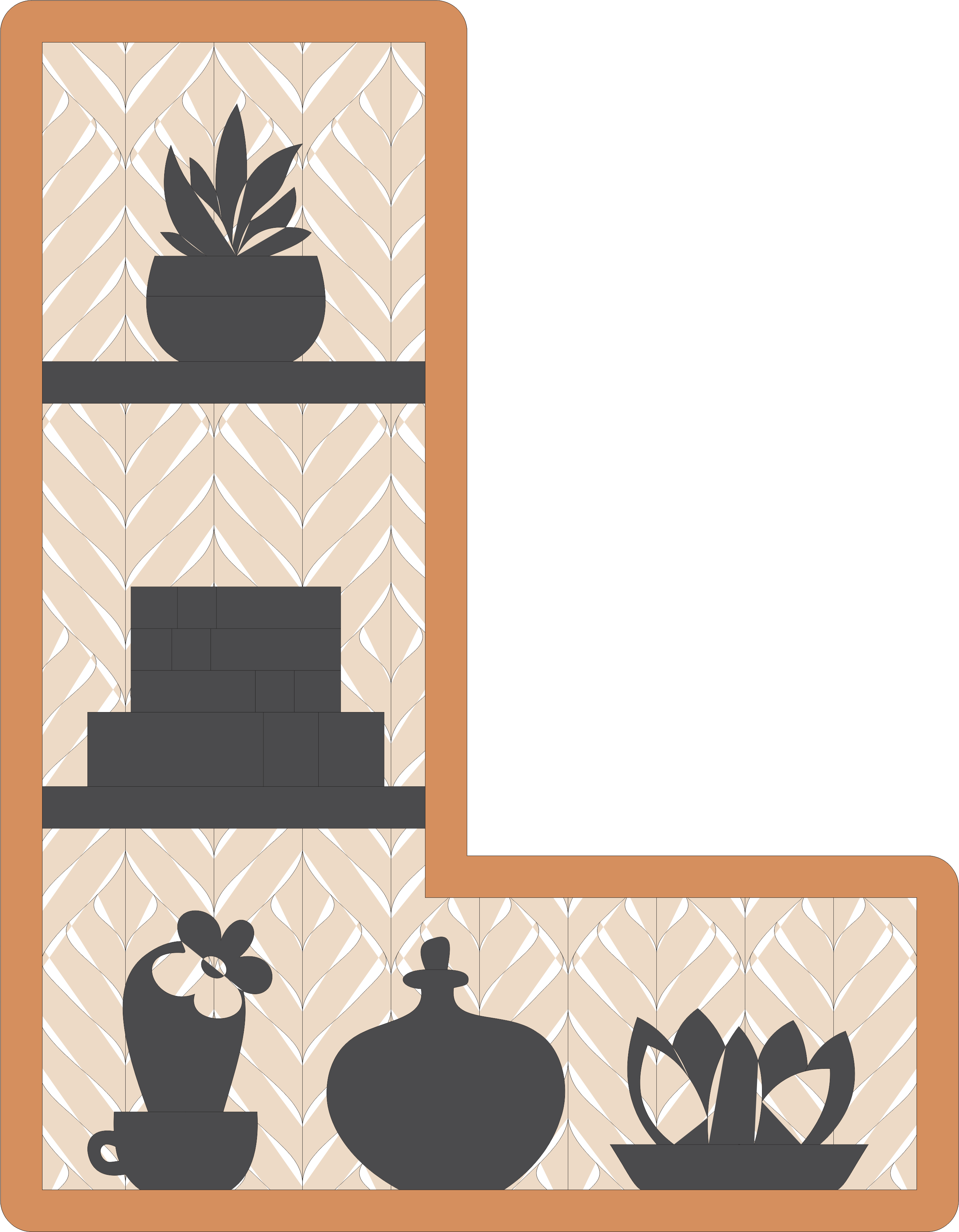 imagem do arquivo vetor para download Estante L Alfabético Decorativo