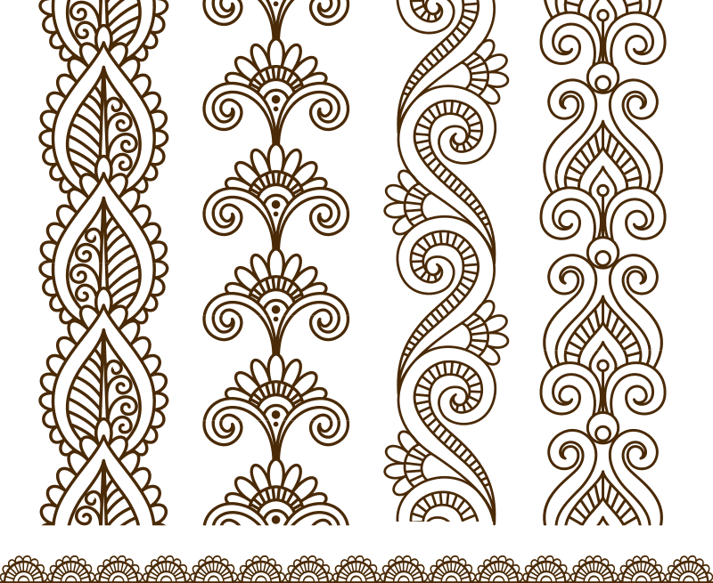 imagem do arquivo vetor para download Flor ornamental estilo Mehndi para tatuagem