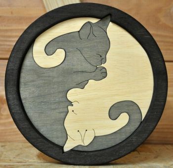 imagem do arquivo vetor para download Gato Yin Yang Cortado a Laser
