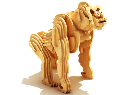 imagem do arquivo vetor para download Gorila 3D