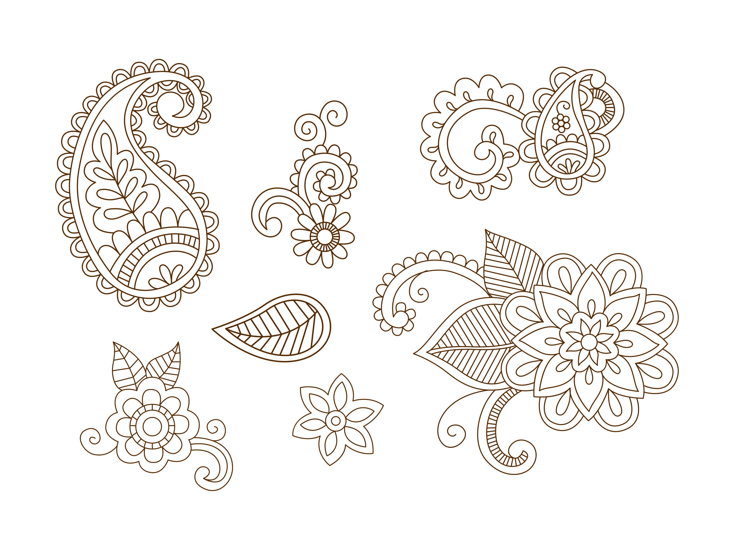 imagem do arquivo vetor para download Henna Vector Set Arte Vetorial