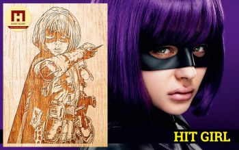 imagem do arquivo vetor para download Hit Girl gravada a Laser