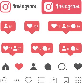 imagem do arquivo vetor para download Ícones de curtidas do Instagram