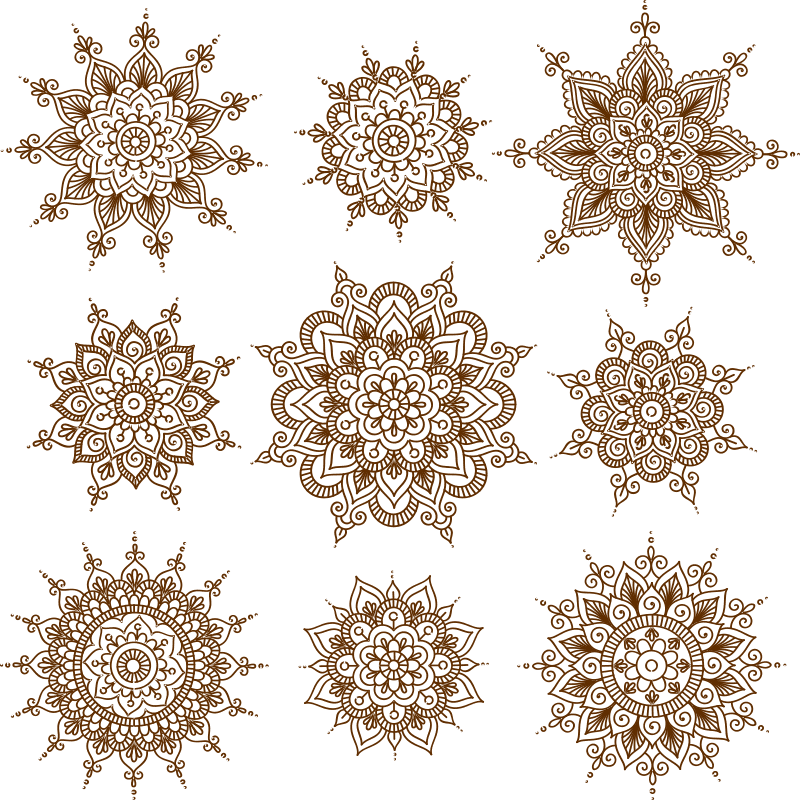 imagem do arquivo vetor para download Ilustração em vetor de ornamentos Mehndi