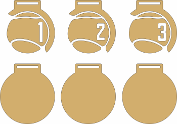imagem do arquivo vetor para download Kit Medalhas para Campeões de Tênis