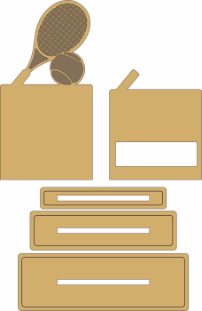 imagem do arquivo vetor para download Kit Troféu de Esporte Tênis