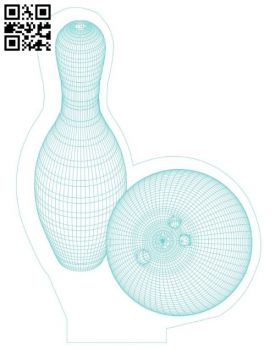 imagem do arquivo vetor para download Lâmpada led ilusão 3D Boliche