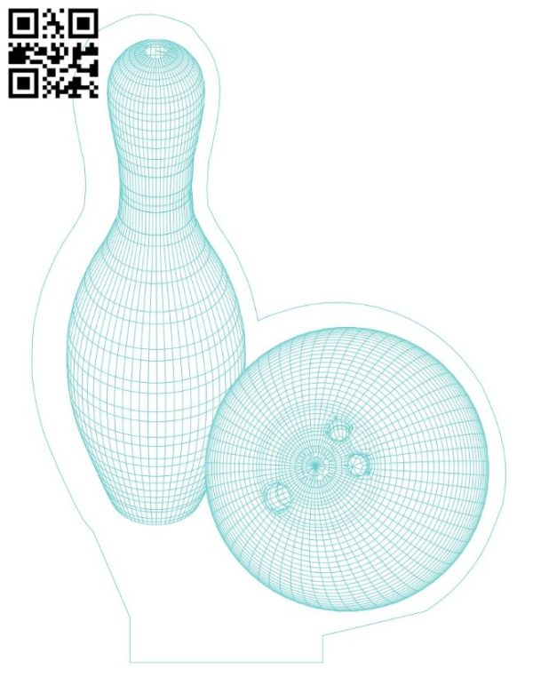 imagem do arquivo vetor para download Lâmpada led ilusão 3D Boliche