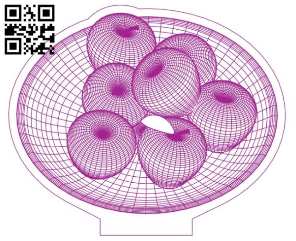 imagem do arquivo vetor para download Lâmpada led ilusão 3D Maçãs