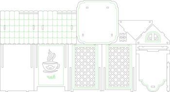 imagem do arquivo vetor para download Layout 3 para Casa de Chá - Corte a Laser