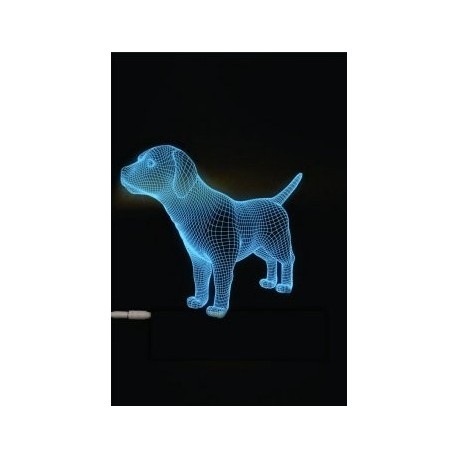 imagem do arquivo vetor para download Luminária 3D em Forma de Cão com LED