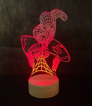 imagem do arquivo vetor para download Luminária LED 3D Homem Aranha para Corte a Laser