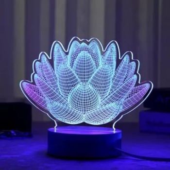 imagem do arquivo vetor para download Luminária de Acrílico com Flores Cortadas a Laser 