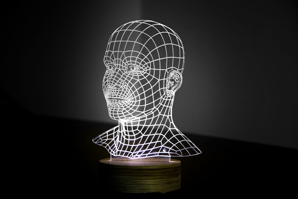 imagem do arquivo vetor para download Luminária de Cabeça 3D com LED