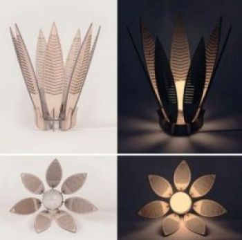 imagem do arquivo vetor para download Luminária de Flor para Corte a Laser CNC