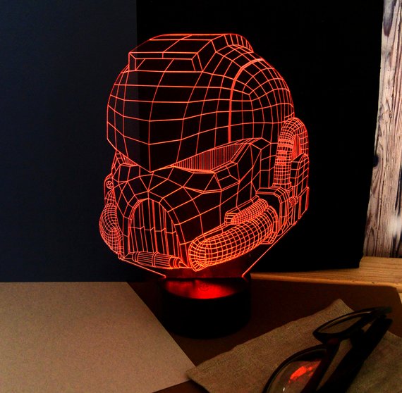 imagem do arquivo vetor para download Luminária de Ilusão 3D com LED para Sua Mesa