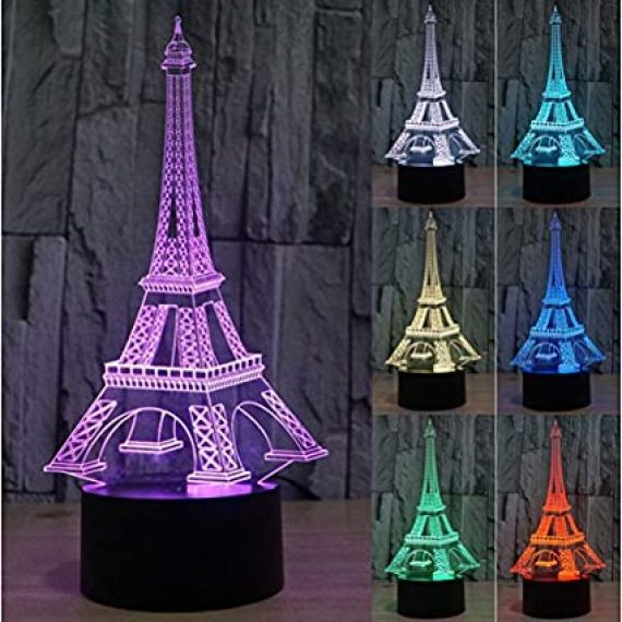 imagem do arquivo vetor para download Luminária de Ilusão 3D da Torre Eiffel em Acrílico