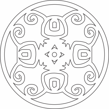 imagem do arquivo vetor para download Mandala Bússola Geométrica