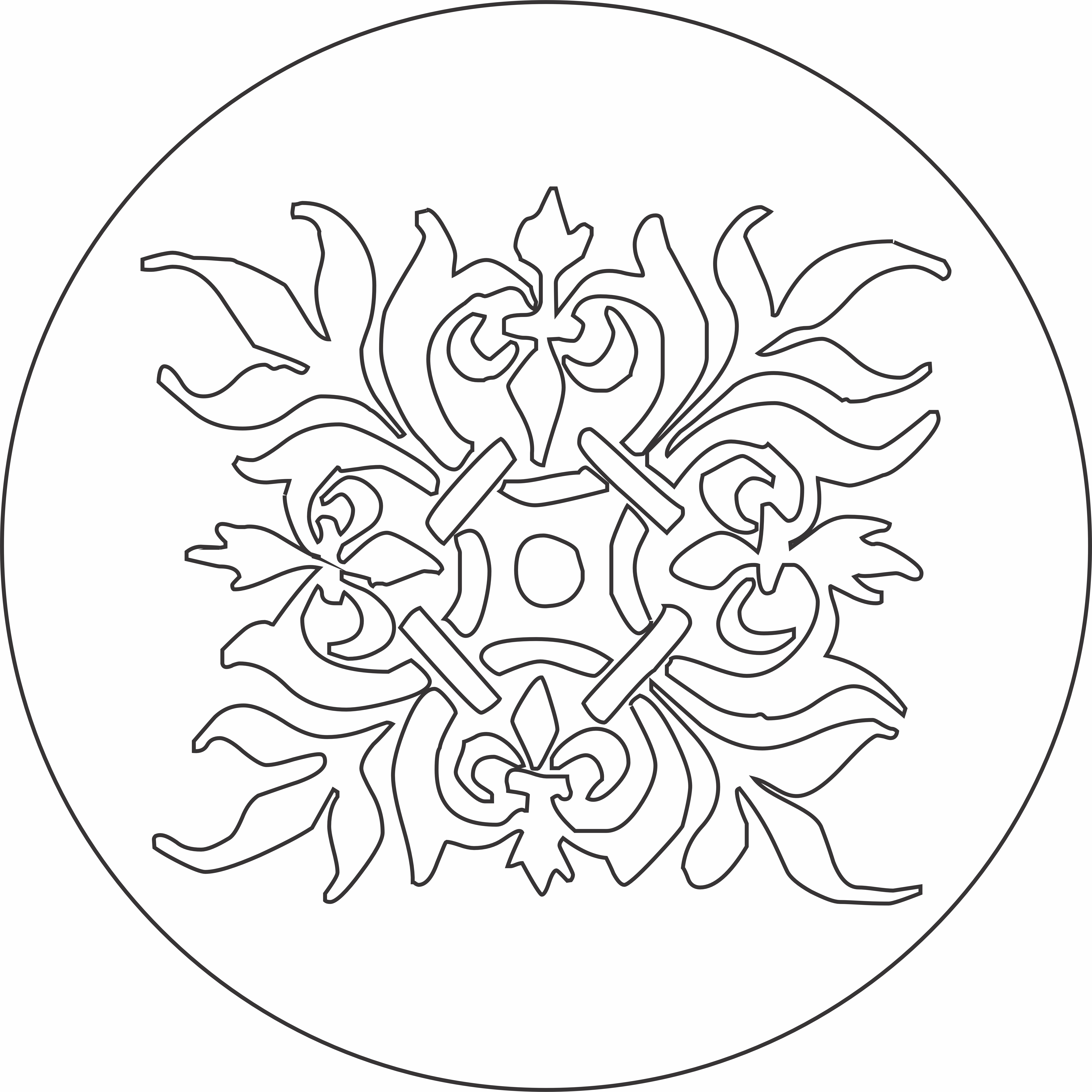 imagem do arquivo vetor para download Mandala de Folhagens Barrocas