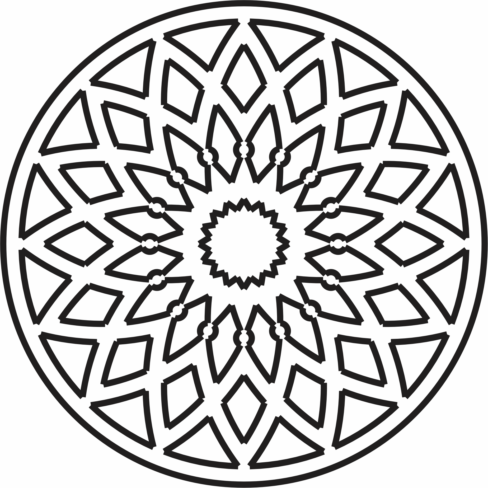 imagem do arquivo vetor para download Mandala Colmeia Radial