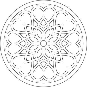 imagem do arquivo vetor para download Mandala Corações Concêntricos