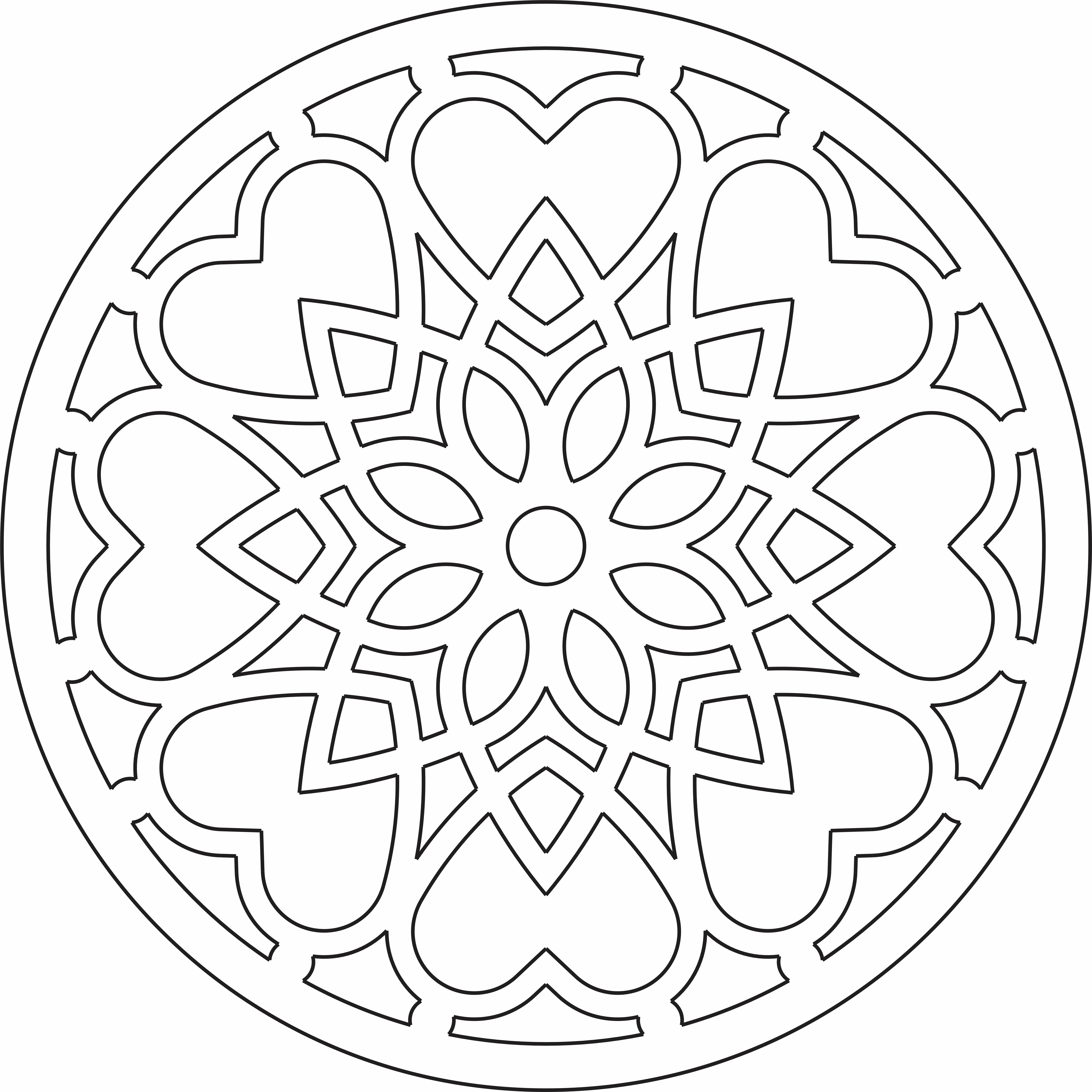 imagem do arquivo vetor para download Mandala Corações Concêntricos