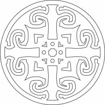 imagem do arquivo vetor para download Mandala Cruz de Volutas