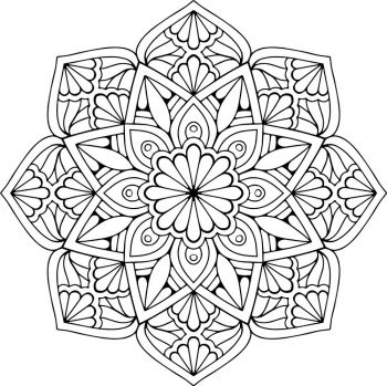 imagem do arquivo vetor para download Mandala Floral